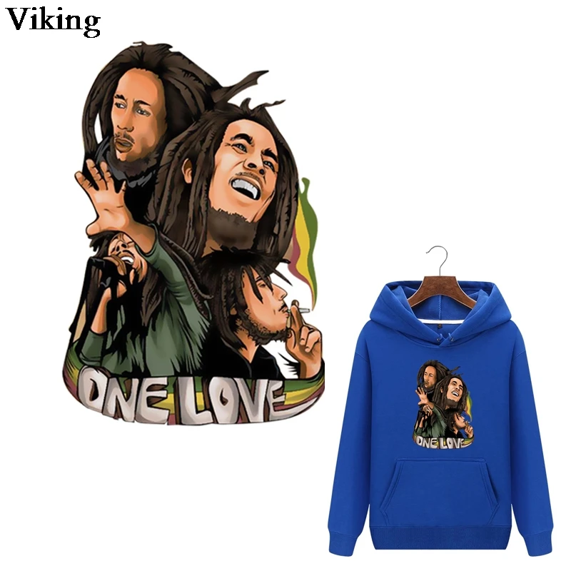 Термопатчи для куртки Singer Bob Marley стильные термонаклейки одежды G0229|Заплатки| |