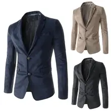Новинка года,, модная мужская однотонная тонкая куртка с отворотом, двойной пиджак на пуговицах, костюм с длинными рукавами, повседневное простое пальто