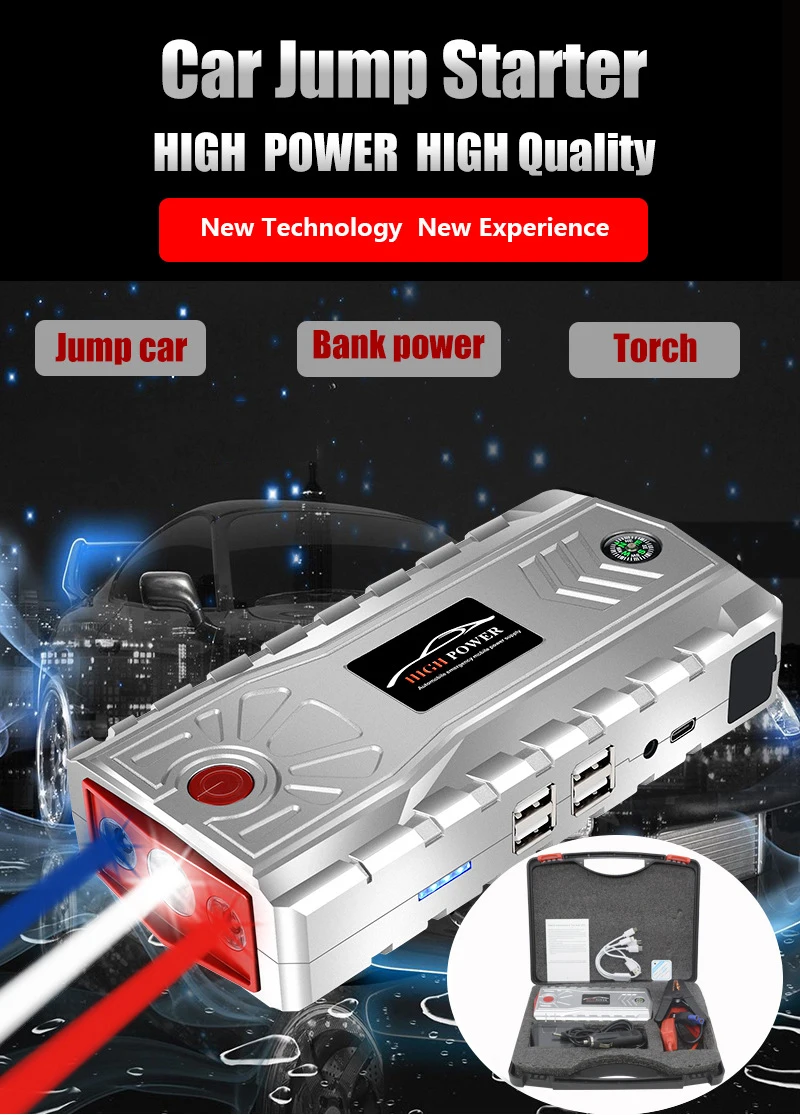 Car Jump Starter Power Bank 21000mAh Portable Battery Power Bank for iPhone Xiaomi Samsung Car Emergency Booster Starting Device best power bank 20000mah