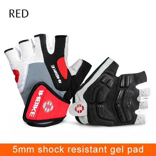 INBIKE перчатки для велоспорта мужские летние спортивные перчатки Guantes Ciclismo нейлоновый гель MTB перчатки для горного велосипеда - Цвет: Red