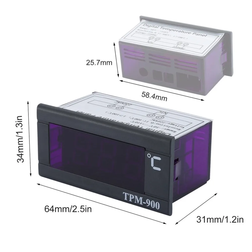 TPM-900 Refrigerated Display Cabinet Unit Digital Electronic Thermometer with Sensor Probe Temperature Controller