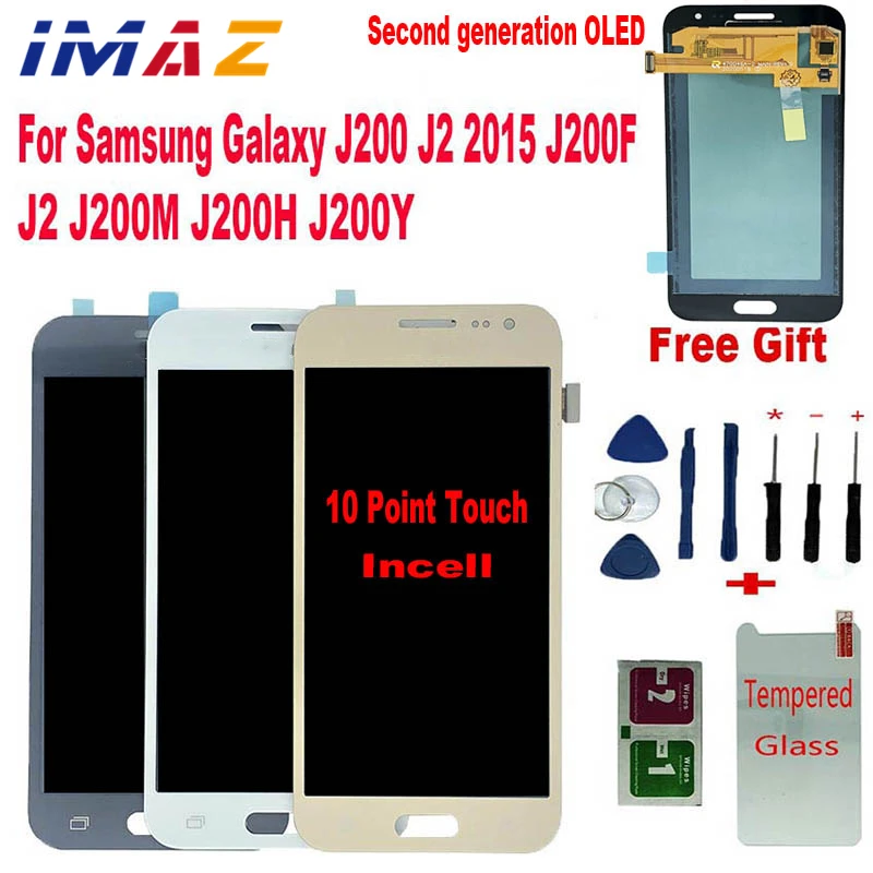 

IMAZ 2ND OLED For Samsung Galaxy J2 2016 J200 J200F J200M J200H J200Y LCD Display Touch Screen Digitizer Assembly For J200G LCD