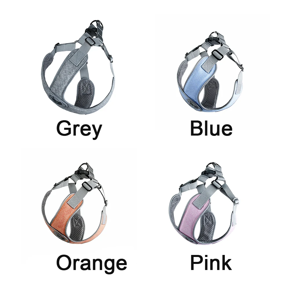Reflective Stripe Chest Strap Pet Nylon Soft Vest Quick Release Outdoor Walking Portable Adjustable Decorative Dog Harness