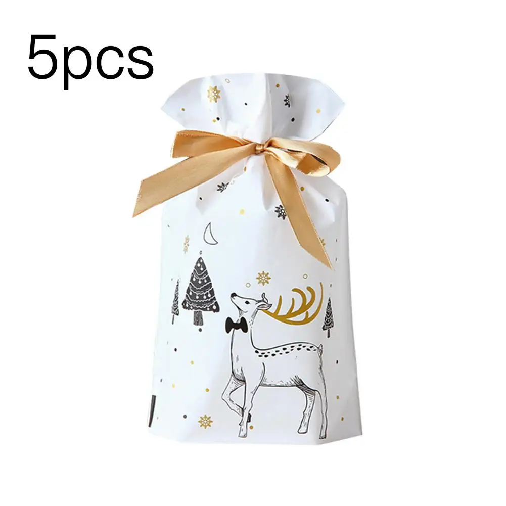 Рождественский мешок, подарок на Рождество, Подарочный мешок, мешок для конфет Рождество, украшение, подарок на год, рождественские принадлежности - Цвет: 03 5pcs