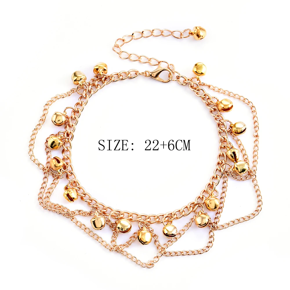 New Women Gril Tassel Chain Bells Sound Gold Metal Chain Anklet Ankle Bracelet Foot Chain Jewelry Beach Anklet - Image 6
