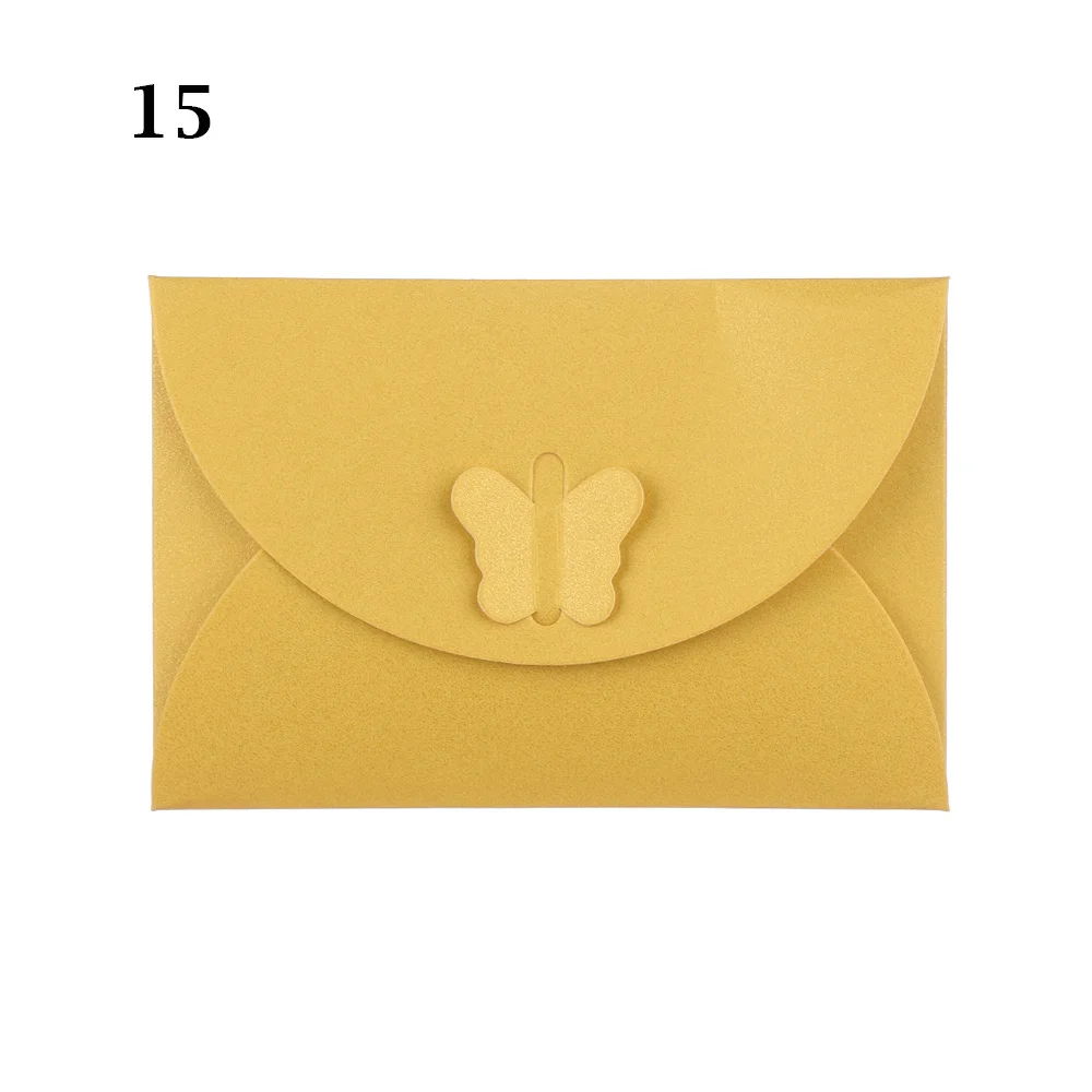 Stationery MultiColor Envelope Bag Paper Envelop Message Card Butterfly Buckle 