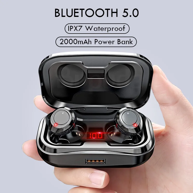 Bluetooth V5.0 беспроводные наушники 8D стерео Bluetooth наушники IPX7 водонепроницаемая Спортивная гарнитура наушники с микрофоном