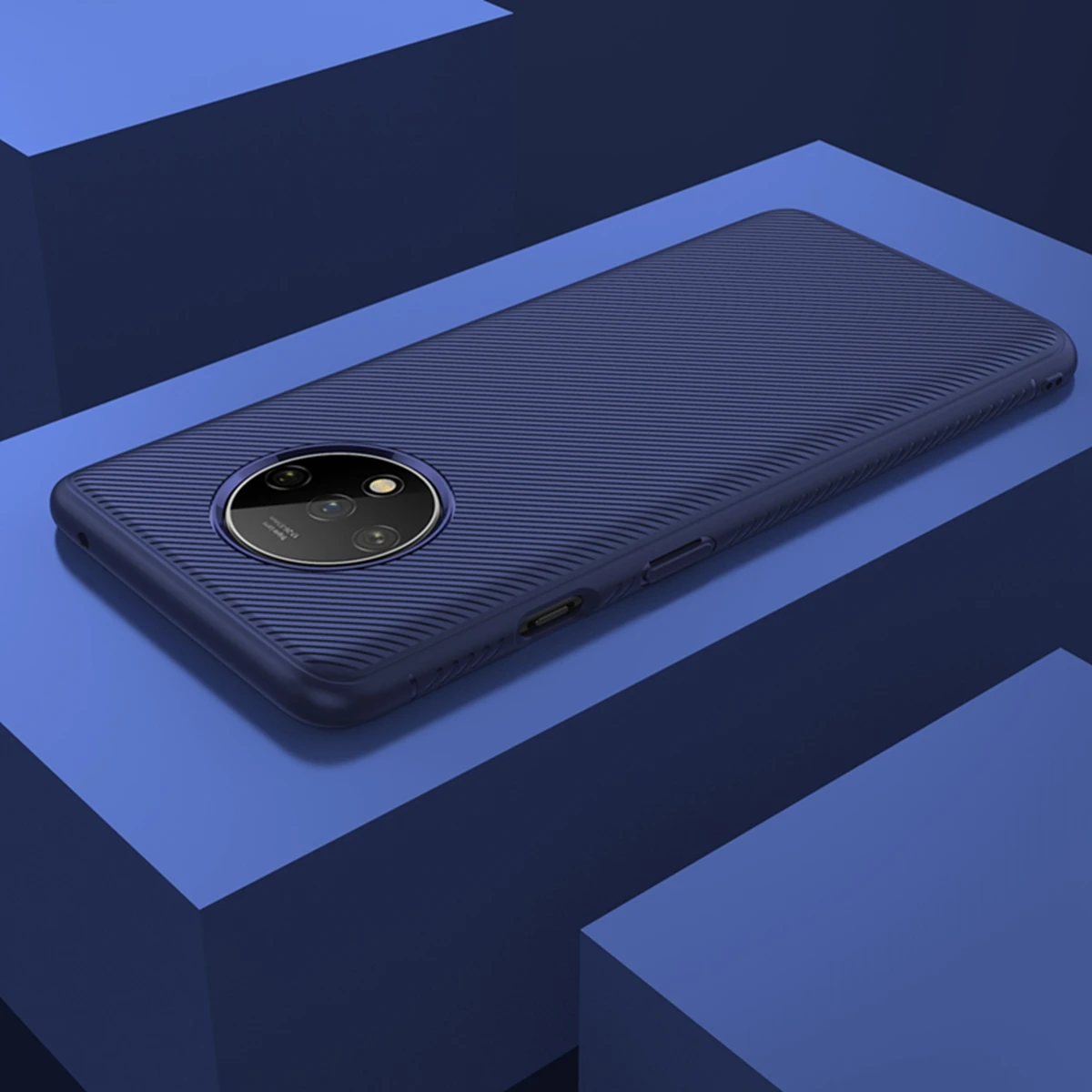 Синий Для Oneplus 7 T 7 Pro Чехол силиконовый тонкий Матовый ТПУ текстурированный резиновый противоударный чехол One Plus 7 Pro 1+ 7 Oneplus 7 T 7 T Чехол Броня - Цвет: Синий