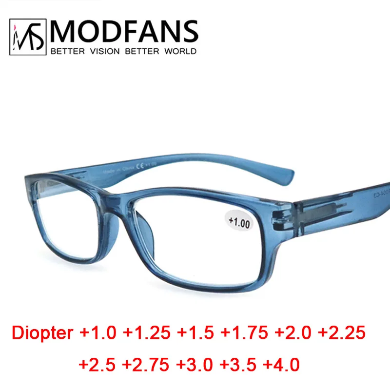 Reading Glasses Men Women Rectangle Durable Frame Readers Flexible Spring Hinge Clear View Magnification Strength +0.5 to +5.0 2
