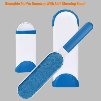 

Practical Handheld Pet Hair Remover Travel Home Use Magic Lint Dust Brush Clothes Cleaning Hair Remover Blue