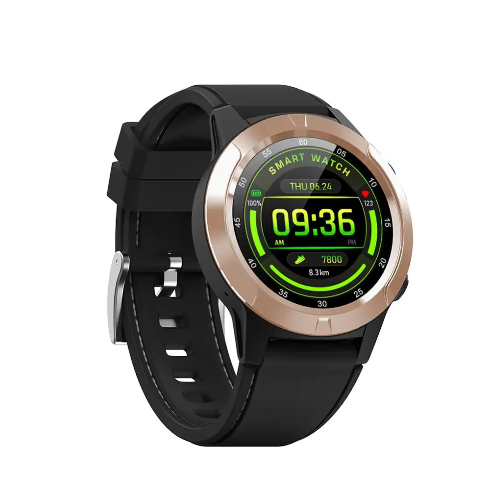 Gold SMA-M4, Смарт-часы, gps компас, барометр, 1,3 дюймов, IP67, водонепроницаемый, Bluetooth, вызов, пульсометр, кровяное давление, удлиненный режим ожидания - Цвет: Gold