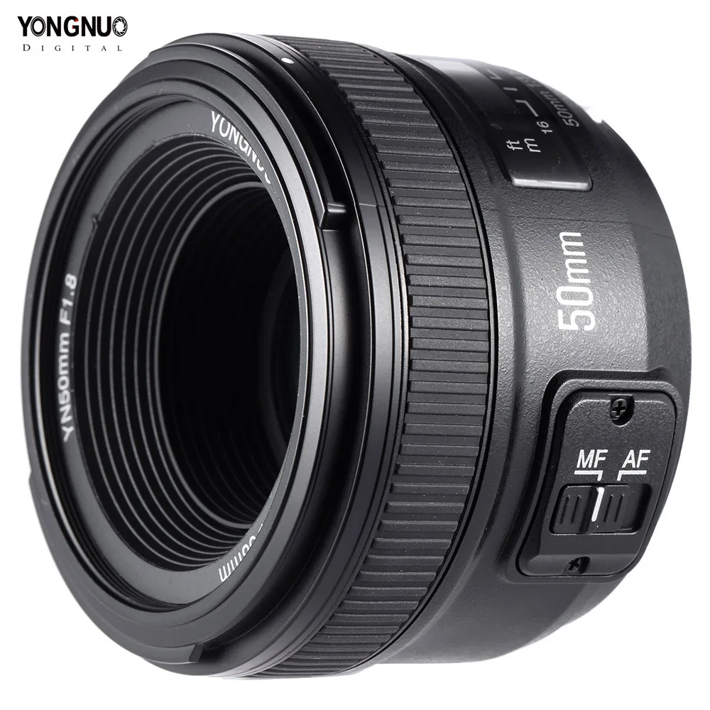 Объектив YONGNUO YN 50 мм F1.8 для камеры Nikon F Canon EOS объектив с автофокусом и большой