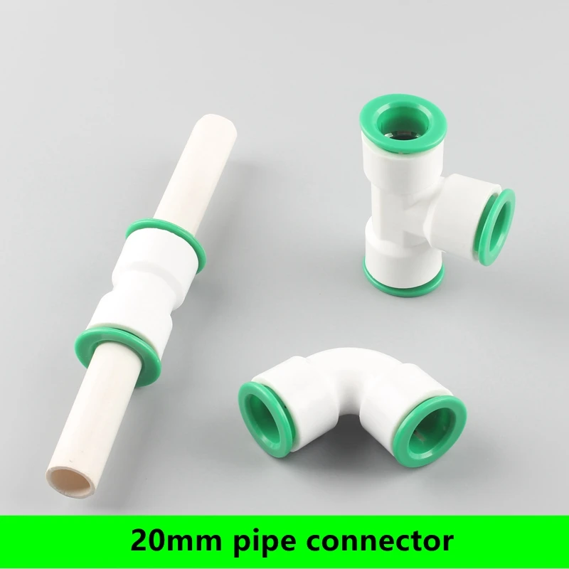 

20Mm Equal Straight Elbow Tee Water Pipe Quick Connector DN15 PVC/PPR/PE Pipe Fitting Garden Irrigation Water Tank Adapter