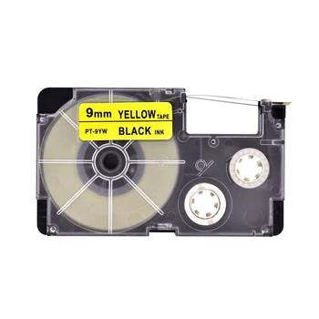 

5PCS/Lot XR-9YW/PT-9YW Label Tape for Casio 9mm Black on Yellow Compatible for Casio EZ-label Printer Ribbon