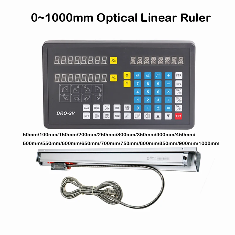 Высокоточный ЖК-цифровой считыватель УЦИ 0-1000 мм стеклянный линейный датчик