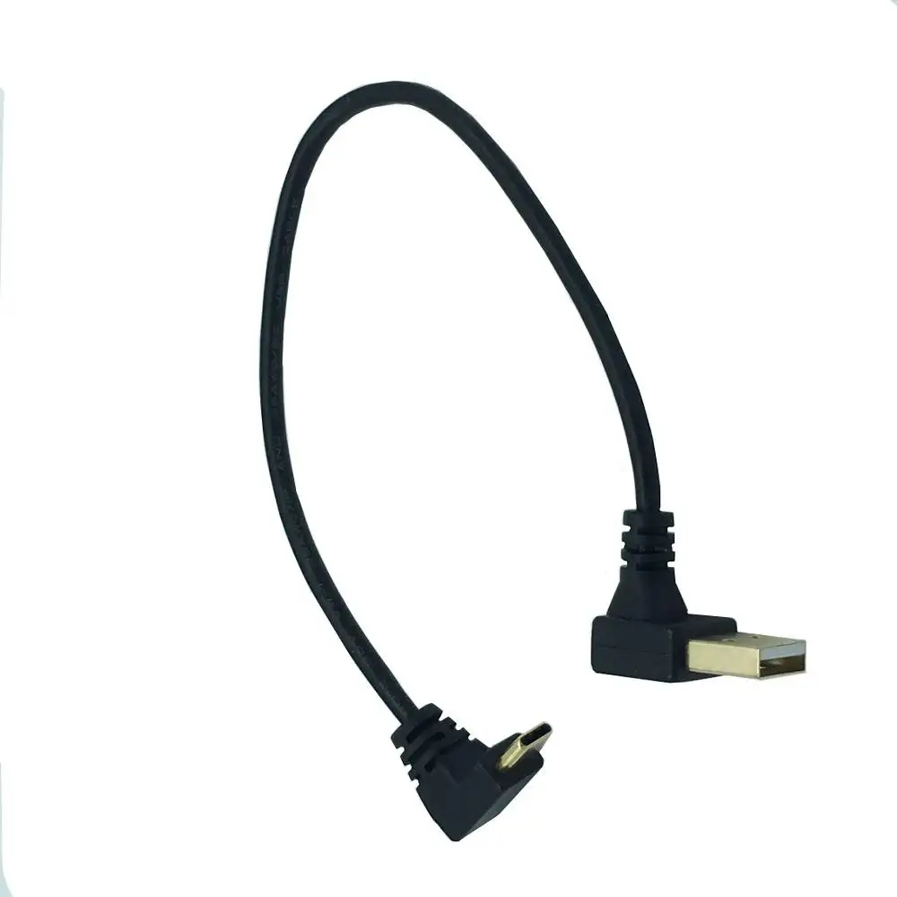 Позолоченный угол USB 2,0(type-A) штекер USB3.1(type-C) штекер вверх и Dwon угол USB синхронизация данных и зарядный кабель Разъем
