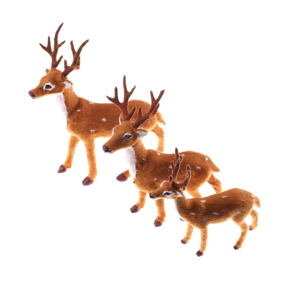 Simulation Christmas Deer Plush Reindeer Christmas Decoration Fairy Garden Props 