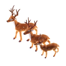 Simulación de Navidad, ciervo, alce, felpa, Reno, Natale, Ingrosso, decoración de Navidad, accesorios de miniaturas de jardín