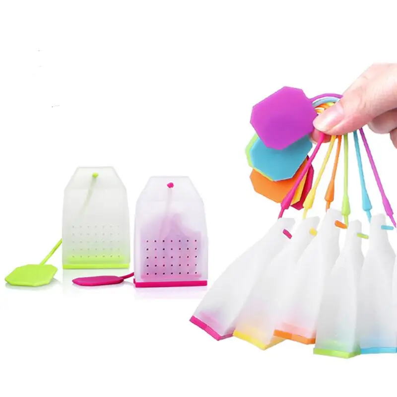 Горячая мешок стиль силиконовый ситечко для чая ПЕРФОРИРОВАННОЕ ситечко для трав и специй фильтр диффузор кухонные наборы для кофе и чая LX8284