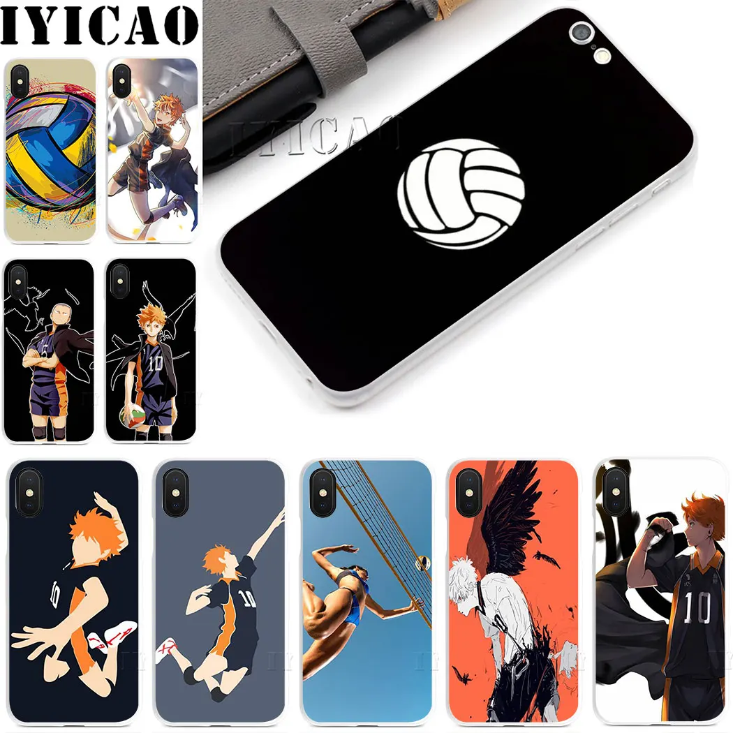 IYICAO волейбол Haikyuu черный Жесткий футляр чехол для iPhone 4 4S 5 5S Se 6 7 7plus 8 8Plus X XS MAX XR 6s Plus