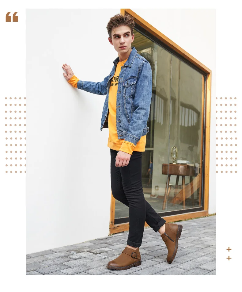 CAMEL/зимняя мужская обувь в английском стиле; короткие ботинки челси; модные мужские ботинки; мягкая стелька из свиной кожи; мужская обувь