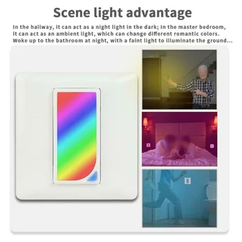 

RGB WiFi Wall LED Scene Light Switch Wireless APP Control Smart Home Switch Home Garden Lighting Parts Accessories