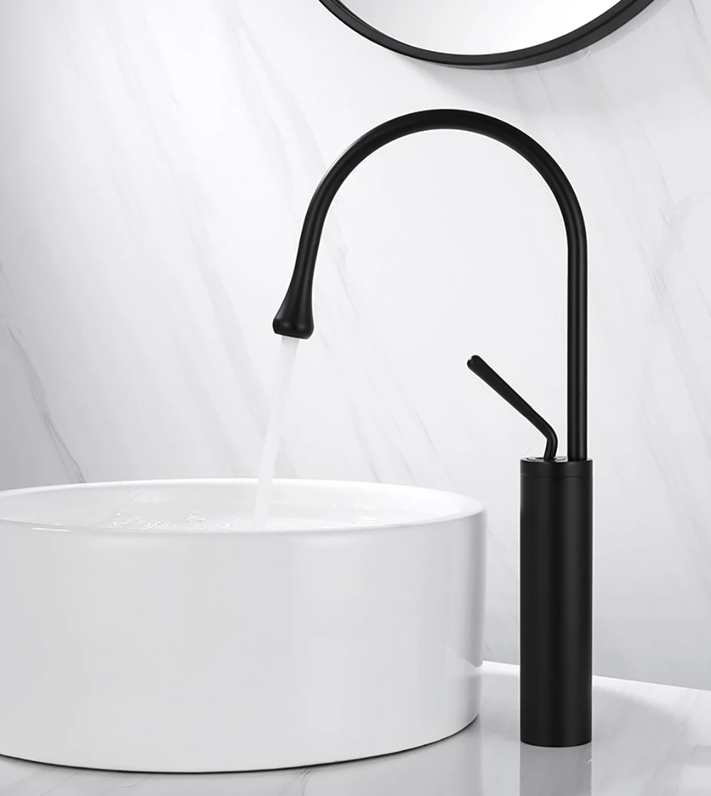 Basin Faucet Hot & Cold Water Mixer Deck Mounted Tap for Bathroom