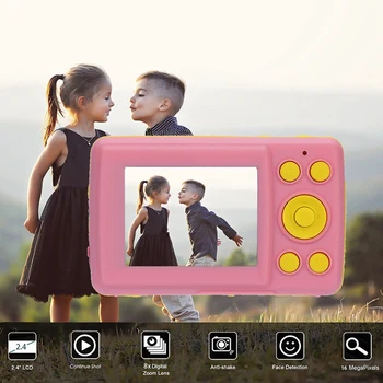 

2.4HD Screen Digital Camera 16MP Anti-Shake Face Detection Camcorder Blank Point And Shoot Camera Digital Portable Cute Child Pi