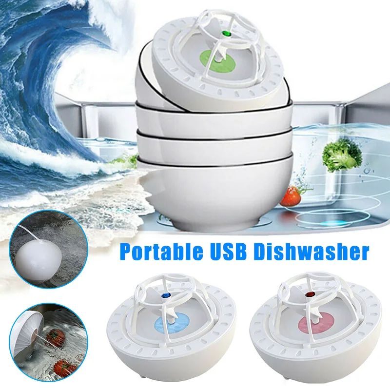 

Multi-function USB Mini Washing Dishes Machine High Pressure Wave Dishwasher Cleaner VJ-Drop