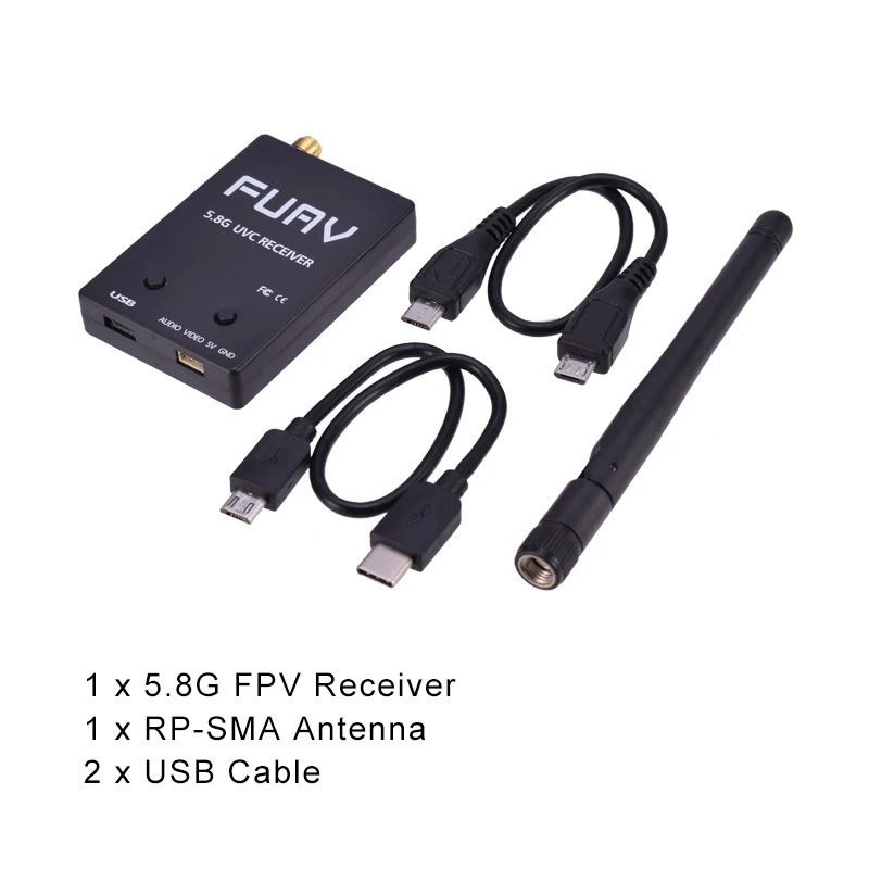 Мини приемник FUAV OTG 5,8G UVC 150CH Mini FPV приемник UVC видео нисходящий OTG VR Android телефон для FPV квадрокоптера дрона