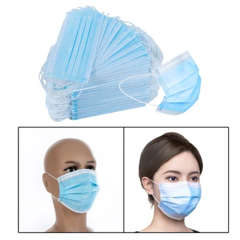 

150pcs Anti-Pollution 3 Laye Face Masks Elastic Ear Loop Disposable Anti Flu Mouth Mask Unisex Safety Protective Dust Proof Mask