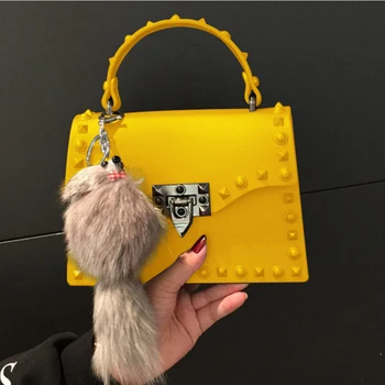 

Rivets Jelly Leather Crossbody Bags For Women 2020 Handbag Fashion Shoulder Messenger Bags Female Travel Handbags Ladies Purses