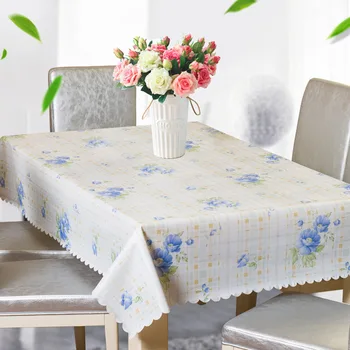 

European Pastoral Waterproof Table Cloth PVC Tablecloth Print Plastic Table Cover Multi-Size Dust Cover Home Tablecloth W