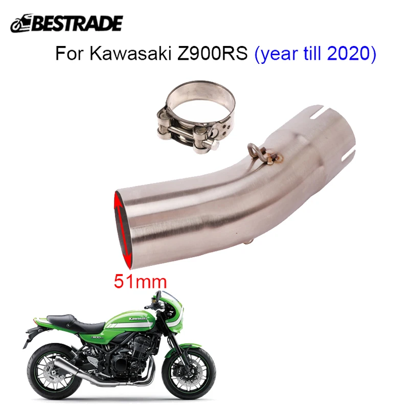 

Средняя труба для Kawasaki Z900RS до 2020, Соединительная труба средней тяги мотоцикла, трубка, наконечники выхлопной секции из нержавеющей стали