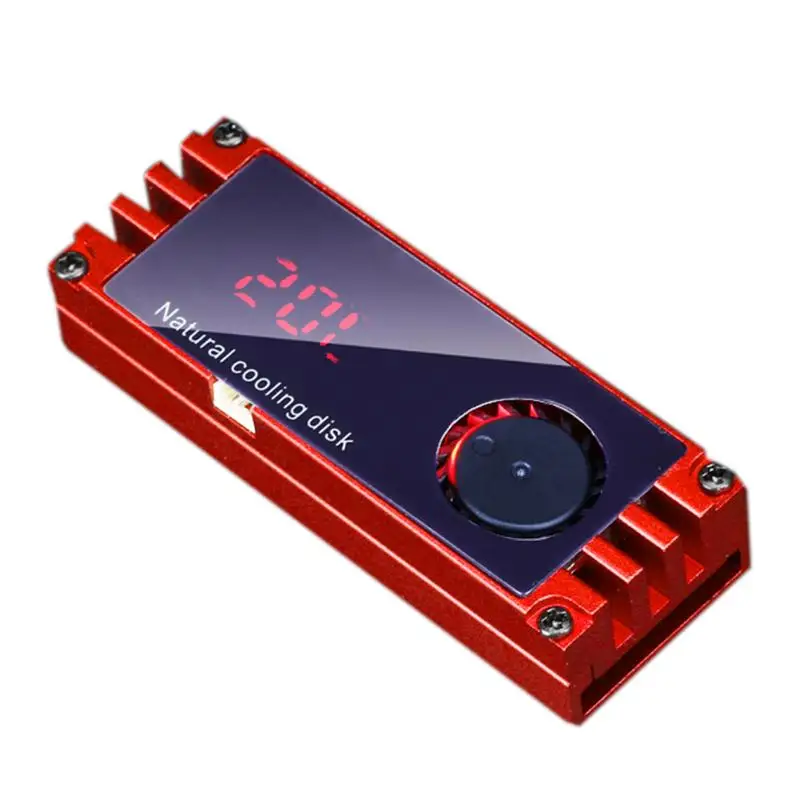 Красный M.2 2280 SSD радиаторы температура тепла OLED экран цифровой дисплей термопрокладки алюминиевый сплав M.2 охладитель - Цвет лезвия: Красный