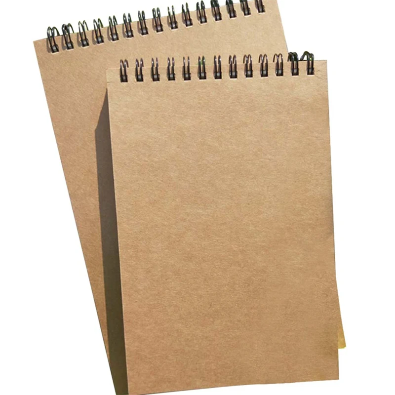 Papel de bobina espiral Vintage para dibujo y pintura de grafiti Kraft, cubierta dura para bocetos para estudiantes material escolar, 50 hojas, 1 ud.