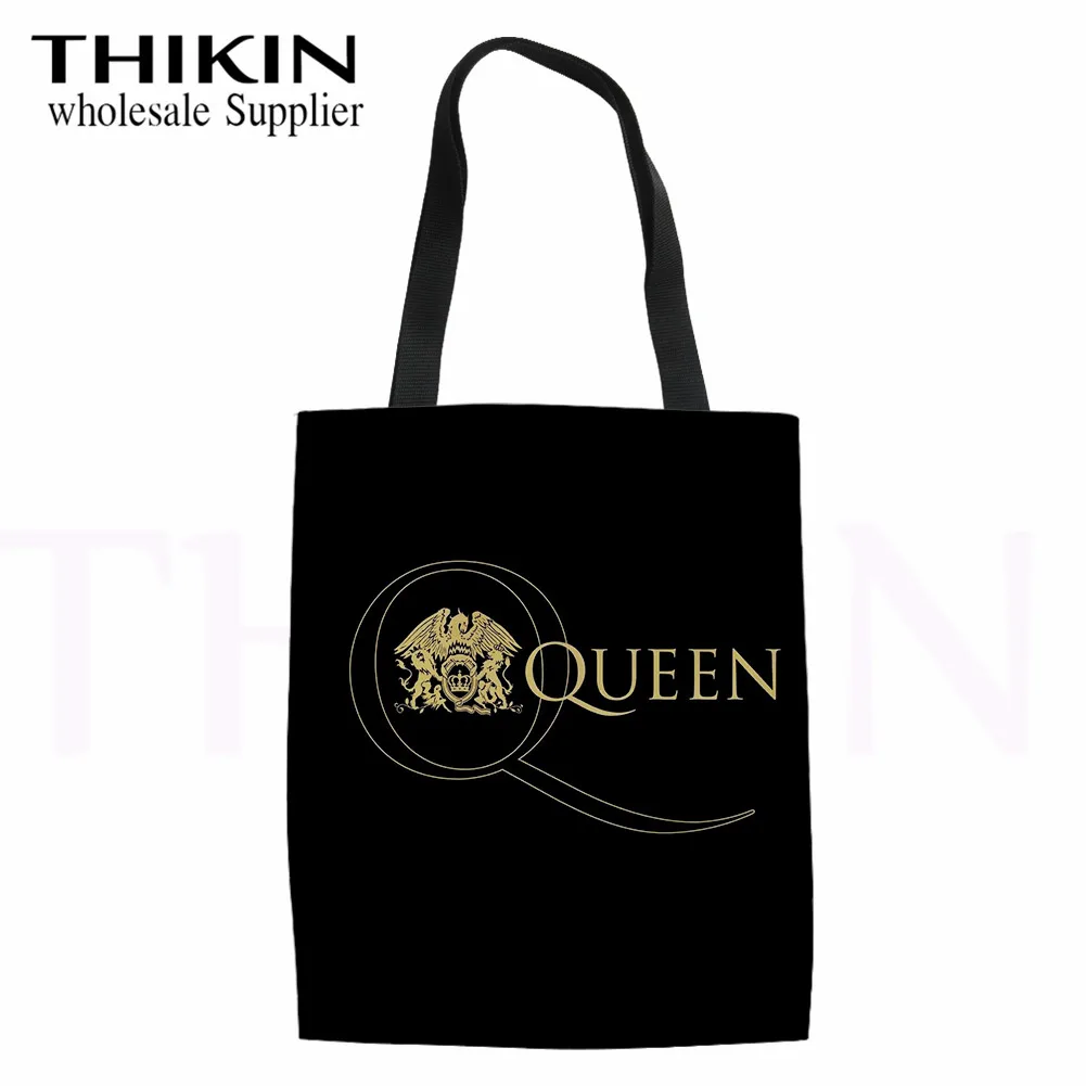 As Picture THIKIN queen Rock Band печати дамы большой Ёмкость женские сумки для покупок женские Модные сумка студента книги сумка - Цвет: As Picture