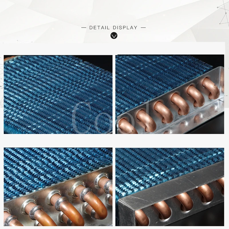 Air-cooled copper tube condenser refrigerator freezer chiller water air conditioner water cooling radiator evaporator 2*5*160