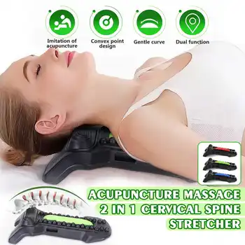 

2in1 Cervical Spine Stretcher Correct Cervical Vertebra Lumbar Traction Straight Spine Relax Acupuncture Massage Board Fitness