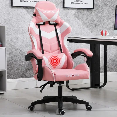 Without Footrest Е-Спорт компьютерное игровое кресло домашнее современное простое ленивое офисное гоночное кресло с подушкой кожаное кресло вращающееся кресло сиденье - Цвет: Without Footrest