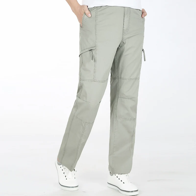 Модные мужские повседневные брюки, новые хлопковые длинные штаны, прямые джоггеры, мужские брюки размера плюс 5XL 6XL с карманами, мужская одежда - Цвет: Серый