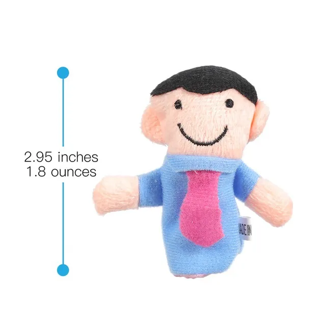 6-12Pcs Baby Plush Toy Cartoon Animal Family Finger Puppet Role Play Tell Story Cloth Doll Educational Toys For Children Kids 6