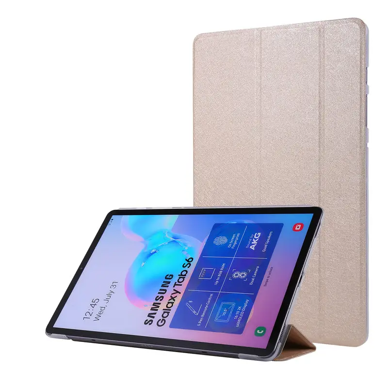 Чехол для Samusng Galaxy Tab S6, 10,5 дюймов, SM-T860, SM-T865, T865, откидной кожаный чехол для планшета, Умный Магнитный чехол-подставка - Цвет: Gold