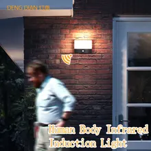 Светодиодный настенный светильник с датчиком, наружный водонепроницаемый настенный светильник, алюминиевая прихожая, балкон, крыльцо, освещение для прохода, сада, передней двери, забора 9W