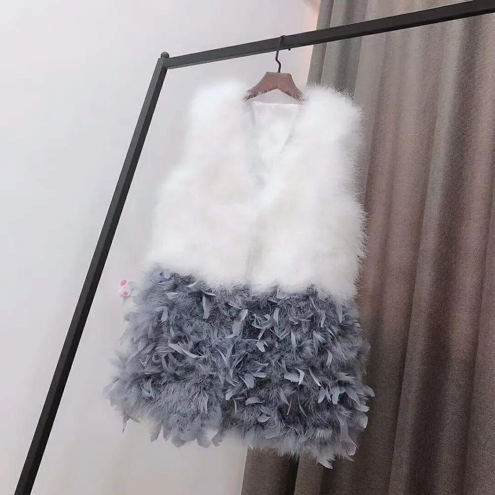 Women-spring-and-autumn-ostrich-feather-vest-expansion-bottom-medium-long-fur-small-fresh-turkey-feather