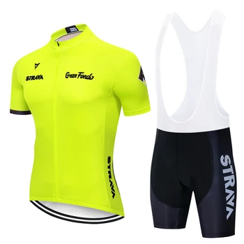 2019 equipo STRAVA Ciclismo Ropa 19D Gel almohadilla pantalones cortos bicicleta Jersey...