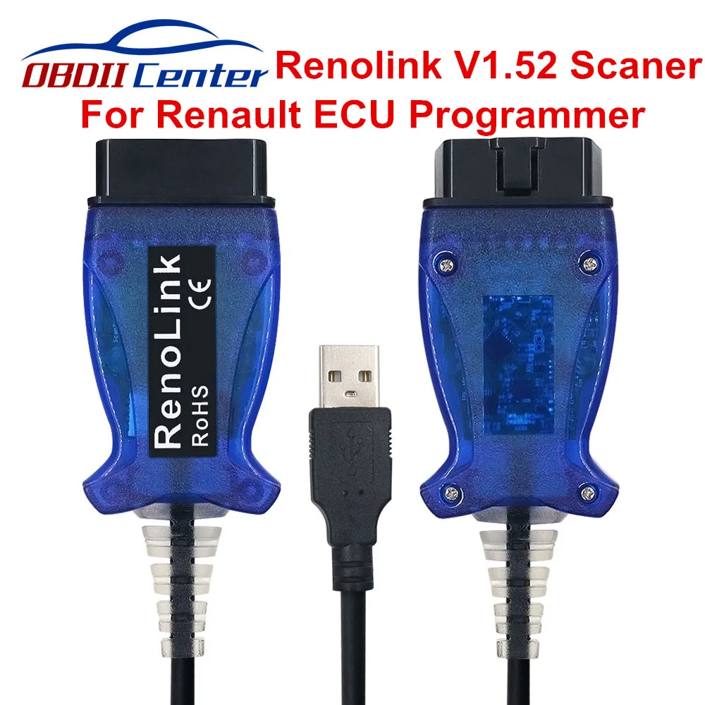Новый автомобильный ECU программатор Renolink V1.52 для Renault ключевой USB OBD2