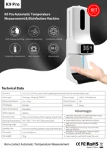 K9PRO bezdotykowa automatyczna maszyna do baniek mydlanych dozownik do mydła termometr automatyczny dozownik do mydła z czujnikiem dozownik do mydła automatyczna myjka ręczna tanie tanio NoEnName_Null Termometr na podczerwień CN (pochodzenie) K9 PRO Digital Non-contact Infrared Thermometer Soap Dispenser