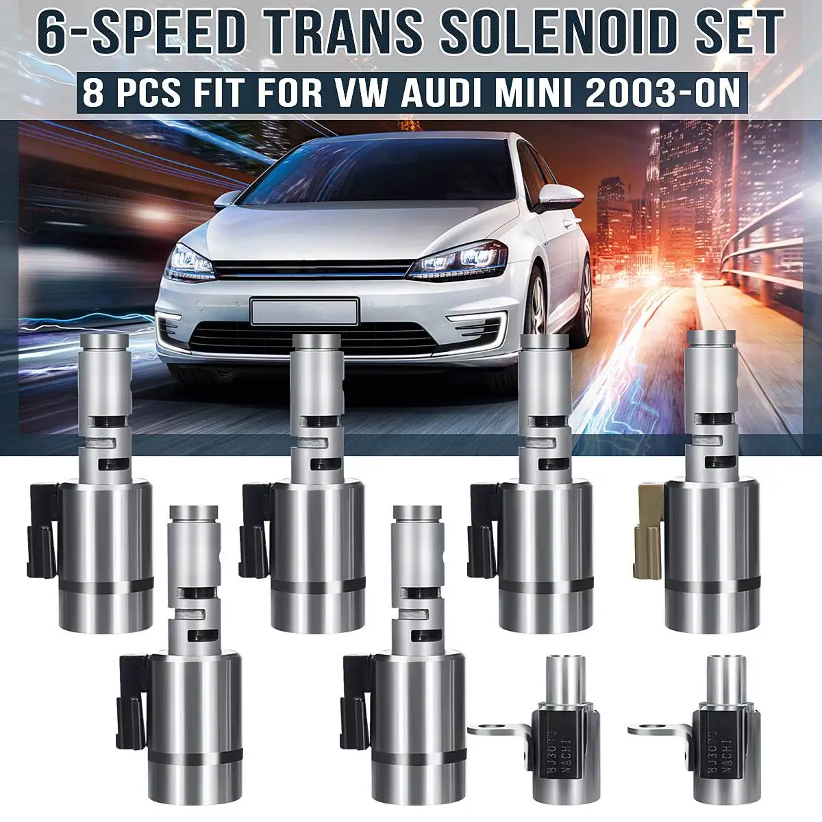 8 шт 6-speed Trans комплект соленоида подходит для VW Audii FWD/AWD мини 2003-09G TF-60SN/TF60SN трансмиссионного масла Давление комплект соленоида