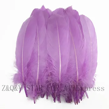 

50-200 natural goose feathers 15-20CM dyed light purple DIY craft jewelry clothing feathers